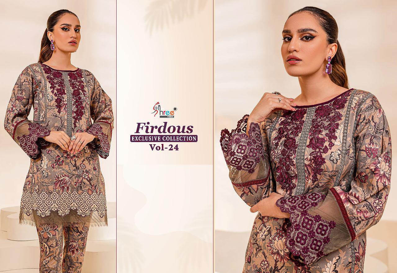 Shree Firdous Exclusive Collection Vol 24 Designer Wholesale Pakistani Suits
